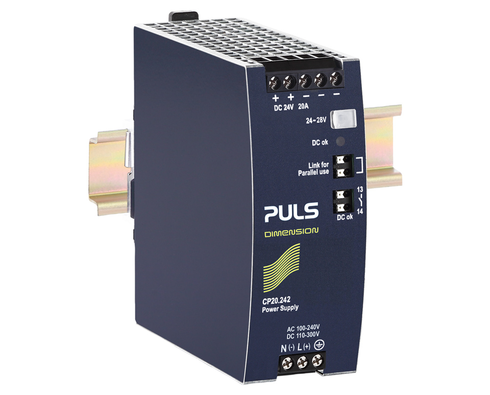 PULS CP20 DIN Rail DIN Rail Power Supply 300V ac/dc AC/DC Input 24V, 20 A Output DC 480 W