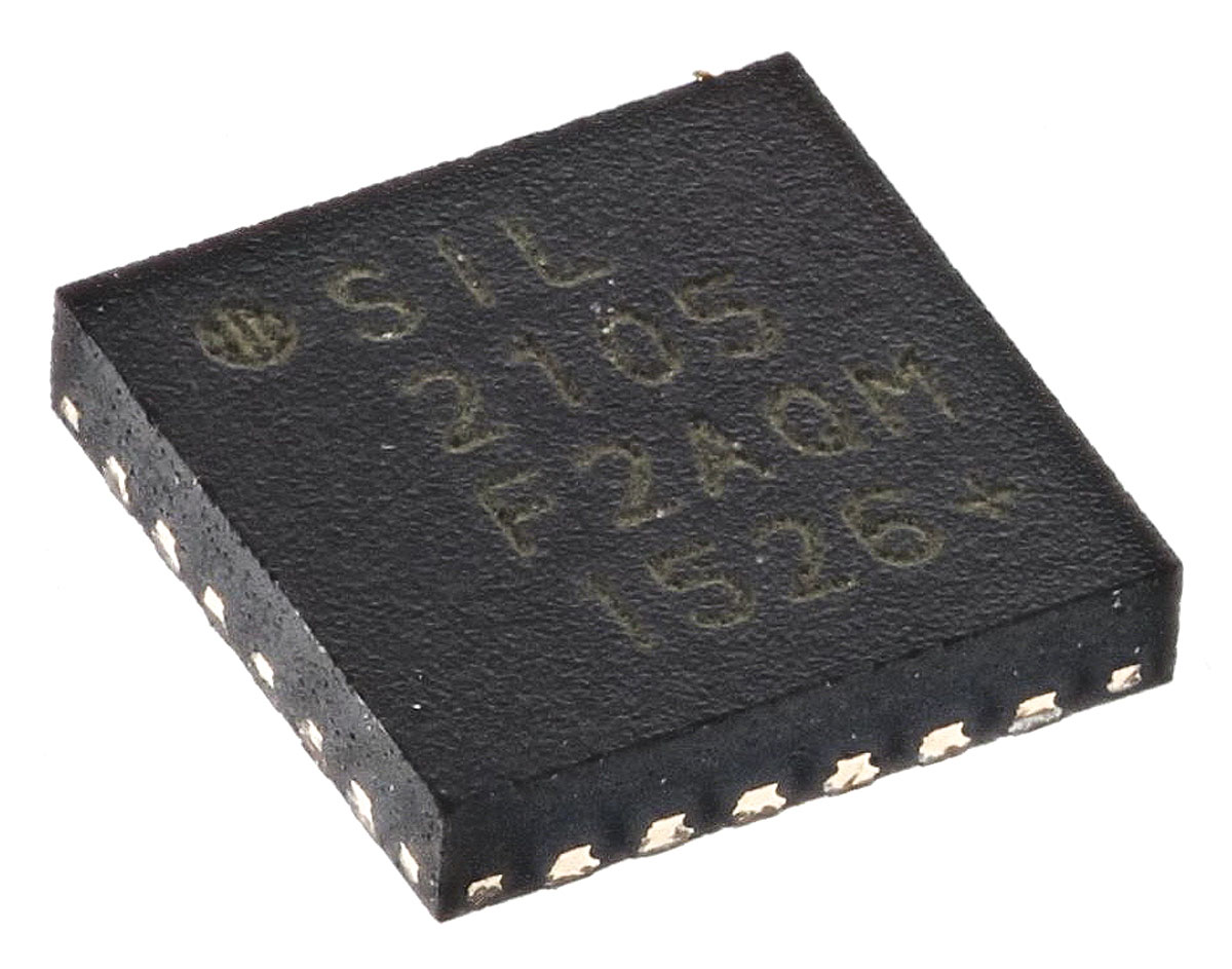 Silicon Labs CP2105-F01-GM, Controller IC, 1-Channel 12 Mbps, 5.25V, USB to UART, 3 V, 24-Pin QFN