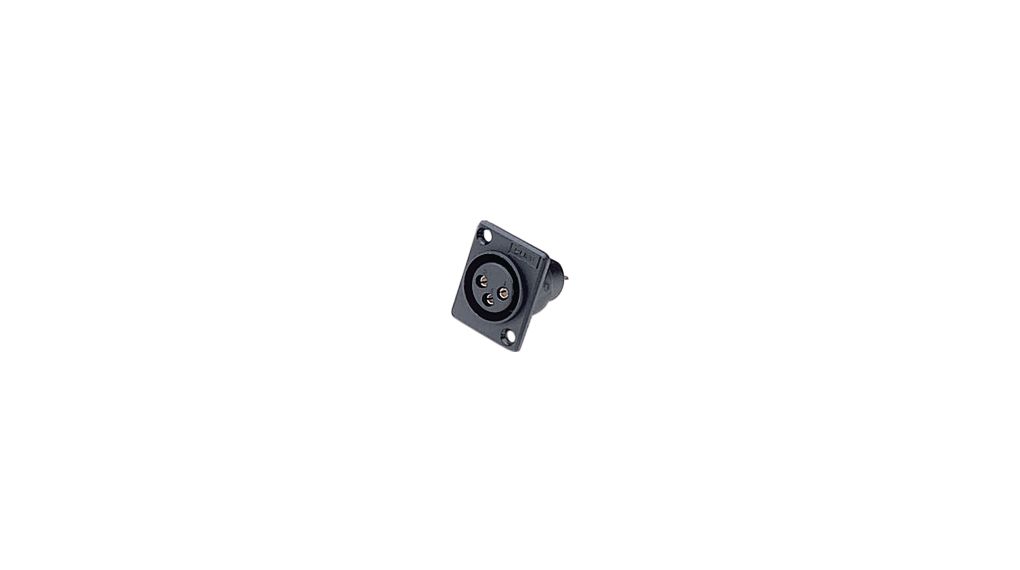 Cliff Electronics Panel XLR Connector, Straight, 250V ac Female, 3 Way, Silver over Nickel Plating