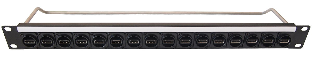 Cliff Electronics 3DCM XLR, HDMI A-A, 3DCF XLR, Insulated BNC Loaded Rack 16 Port Patch Panel, 1 U Rack Height