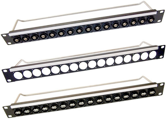cp30183 Cliff Electronics XLR Loaded Rack 16 Port Patch Panel, 1 U Rack Height