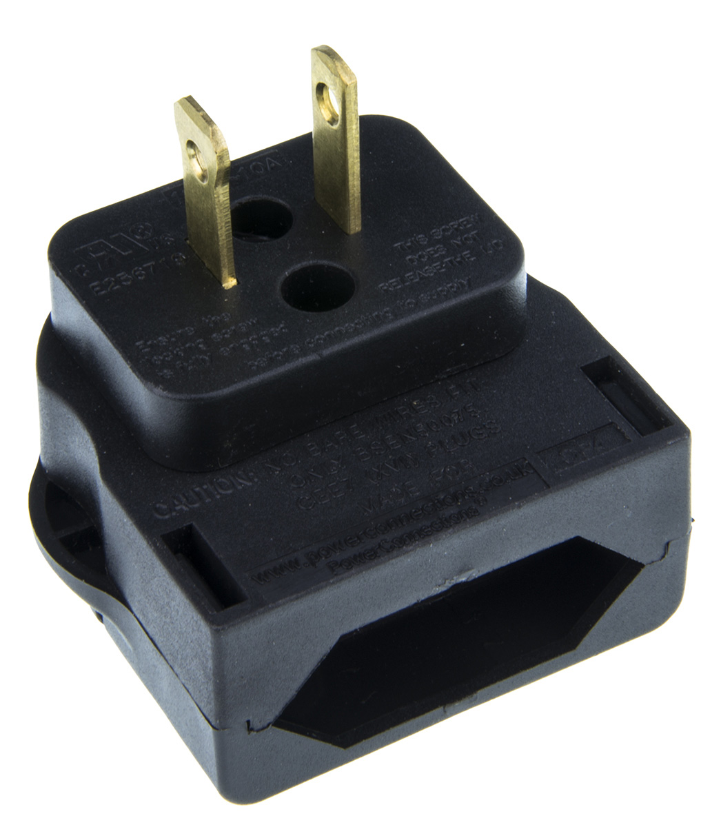 PowerConnections Mains Connector Converter Europe USA, 10A