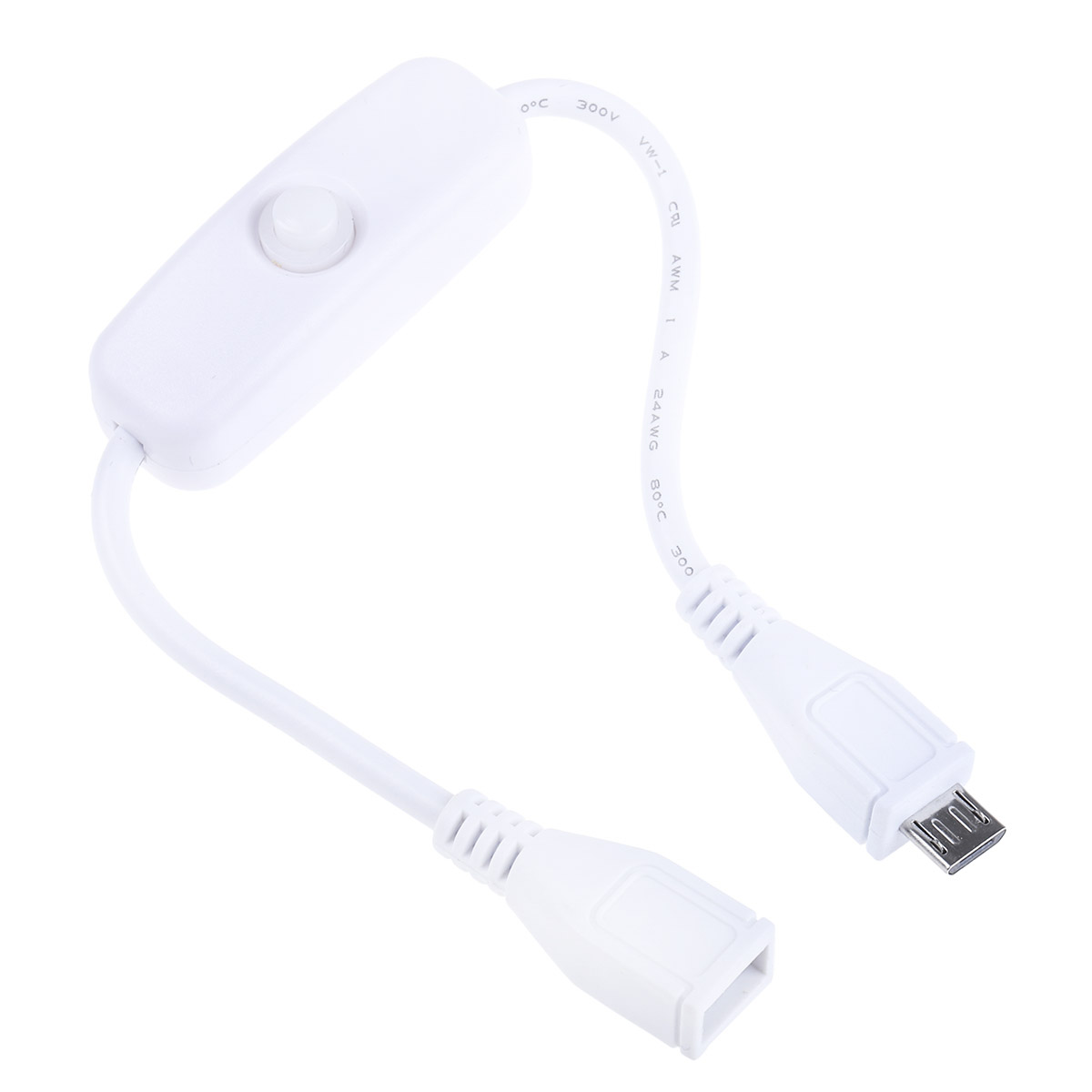 cpal-micro-mf-003 Cable Power  USB 2.0, Male Micro USB Type B to Female Micro USB Type B, White, 200 mm
