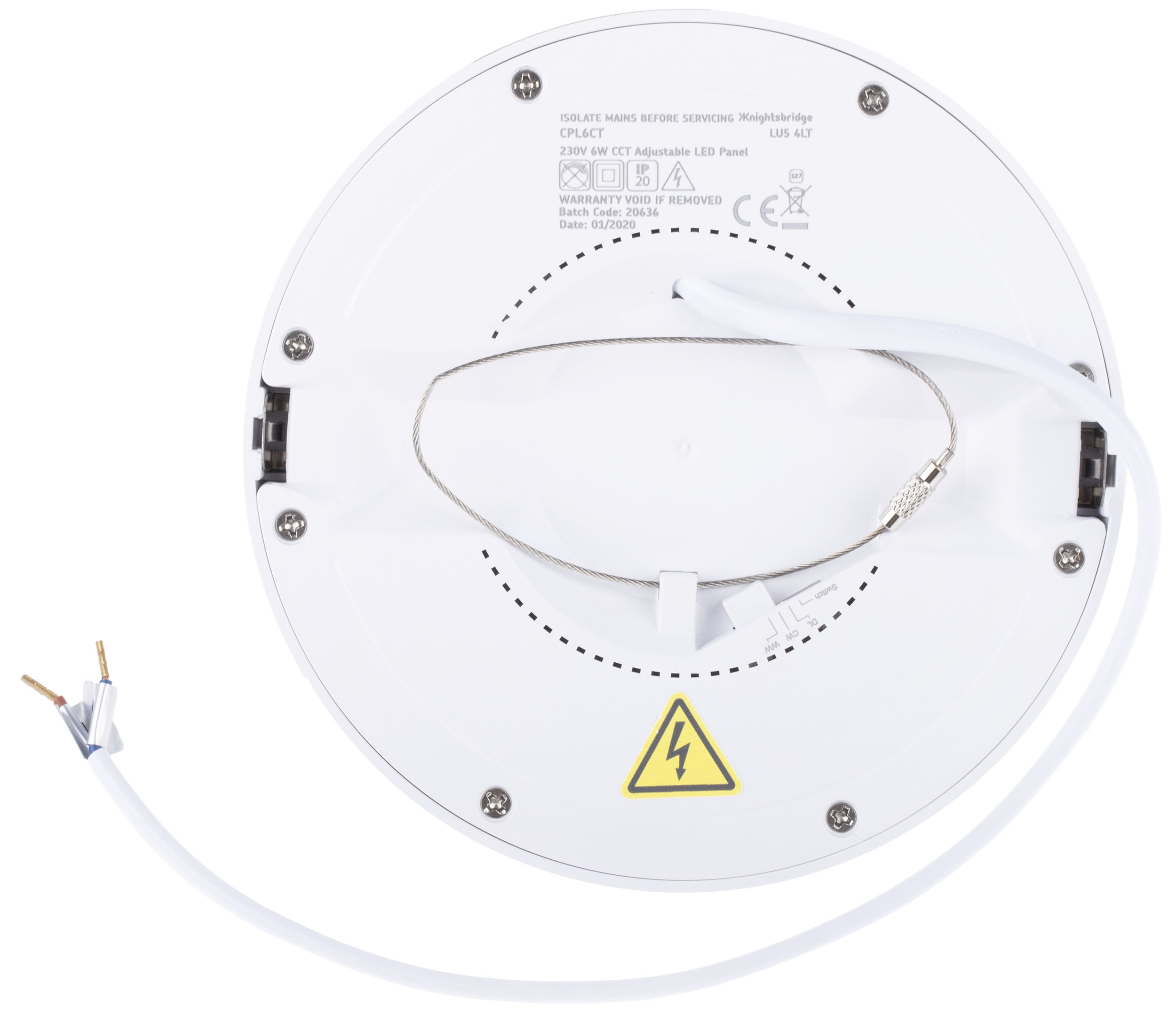 cpl18ct Knightsbridge 18 W Circular LED Panel Light, Cool White W 217mm