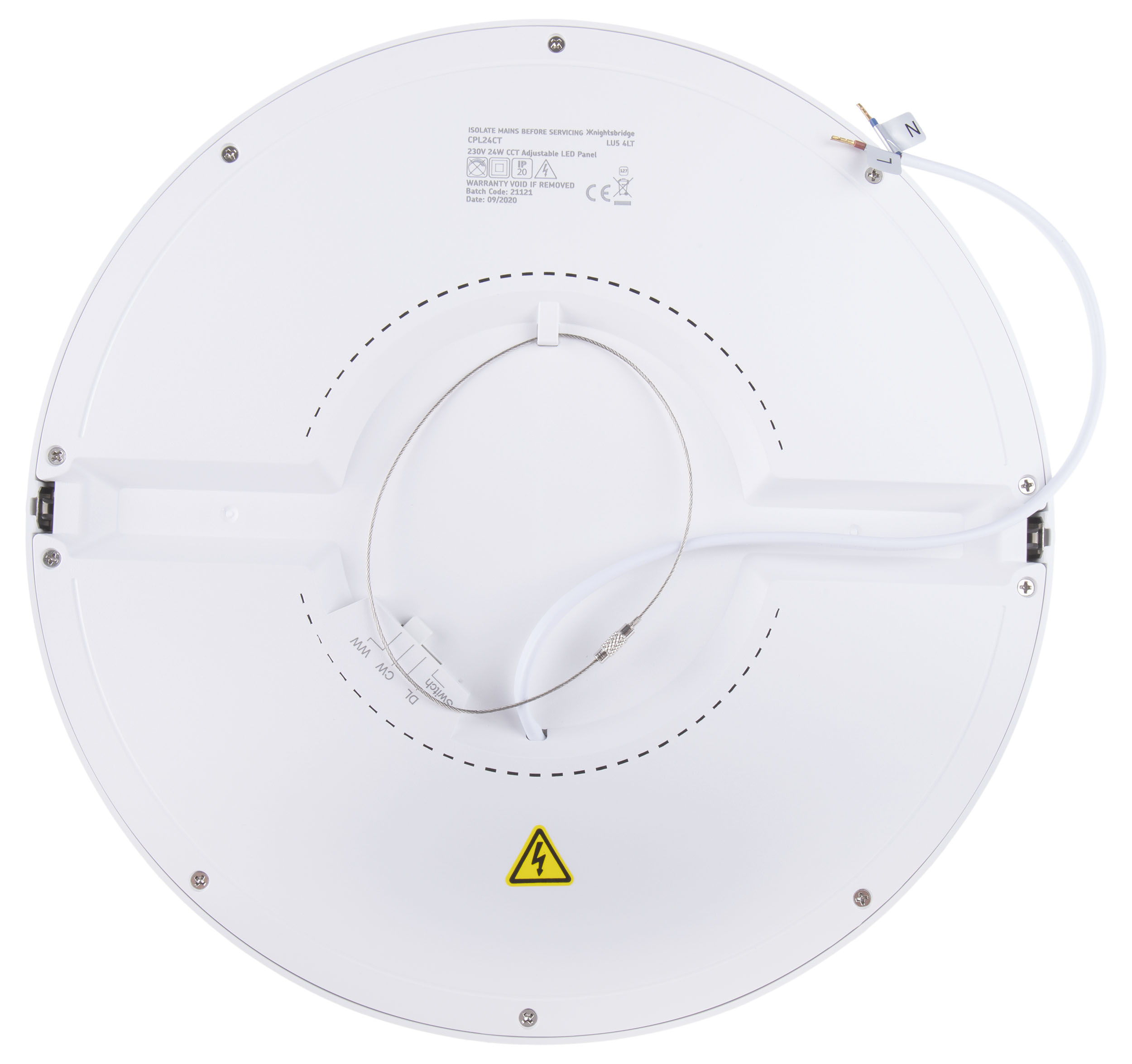 cpl24ct Knightsbridge 24 W Circular LED Panel Light, Cool White W 290mm