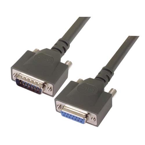 L-Com Male D-Sub 15-Pin to Male DB15 Cable Assembly, 2.5 ft Polyvinyl Chloride, CPMS15MF Series