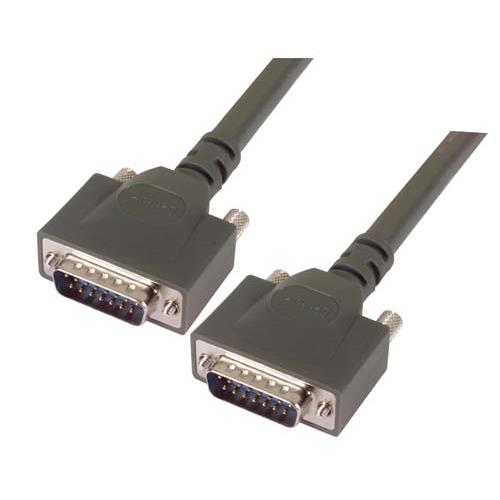 L-Com Male D-Sub 15-Pin to Male DB15 Cable Assembly, 2.5 ft Polyvinyl Chloride, CPMS Series