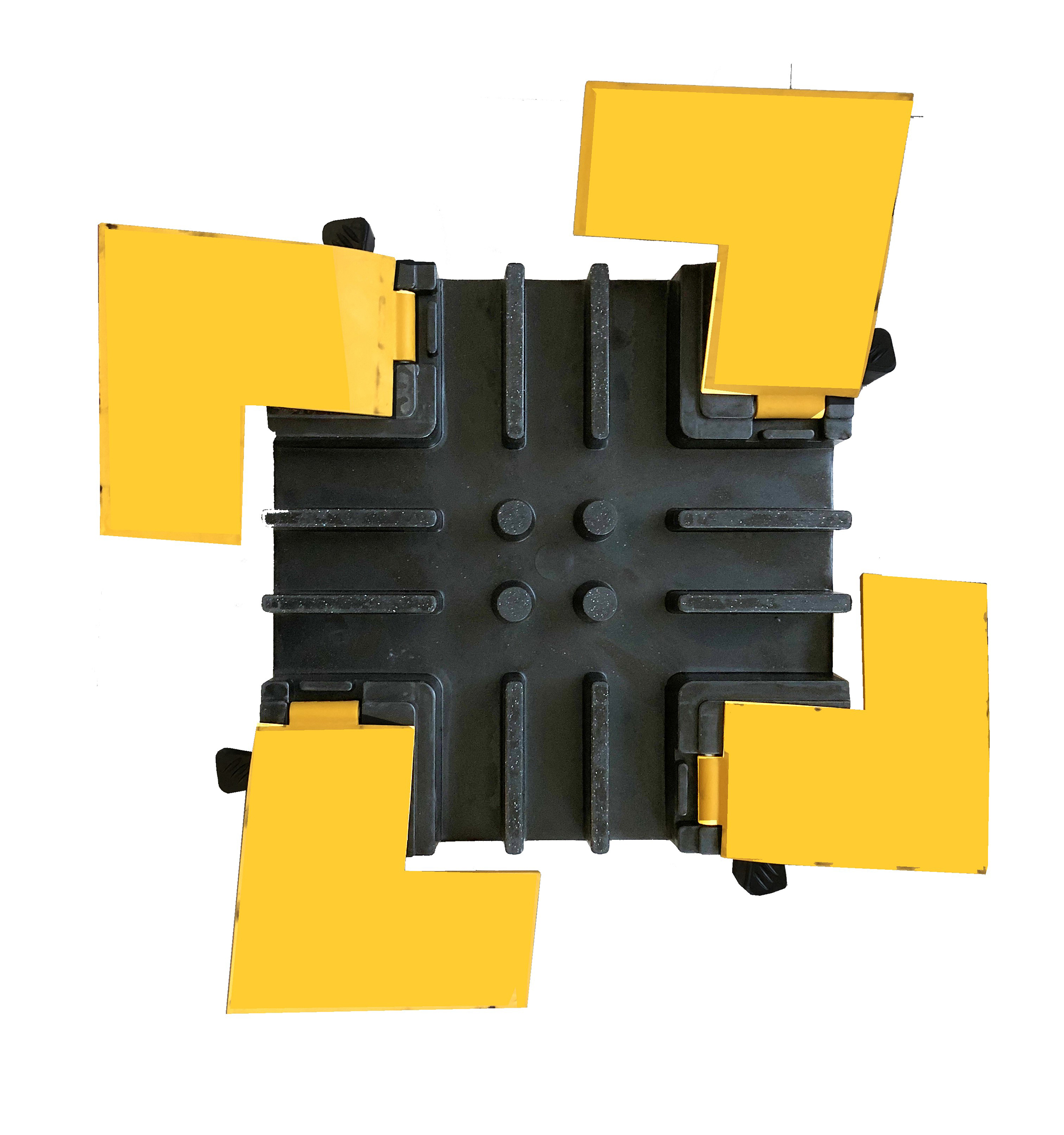cps1071 Viso 500 mm Black, Yellow Cable Cover in Rubber, Thermoplastic, 65 mm ID