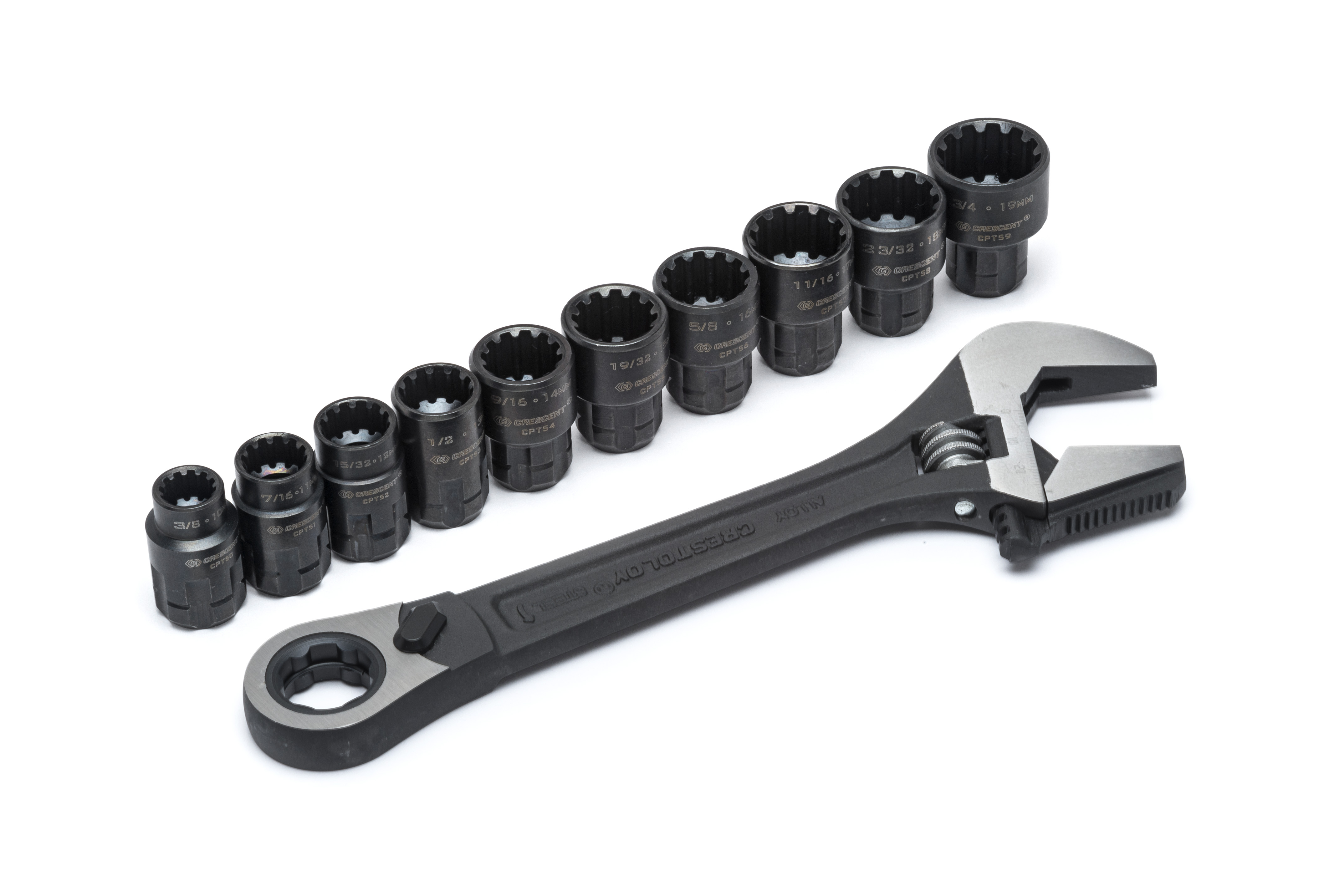 Crescent Adjustable Spanner, 329.946mm Overall, 1 in Jaw Capacity, Adjustable Handle