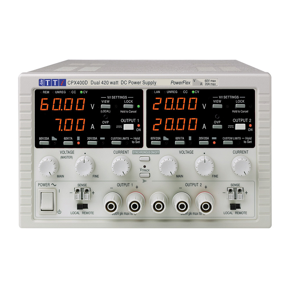 Aim-TTi Digital Bench Power Supply, 2-Output 0 V ac to  60V, 840 W, 20 A Max