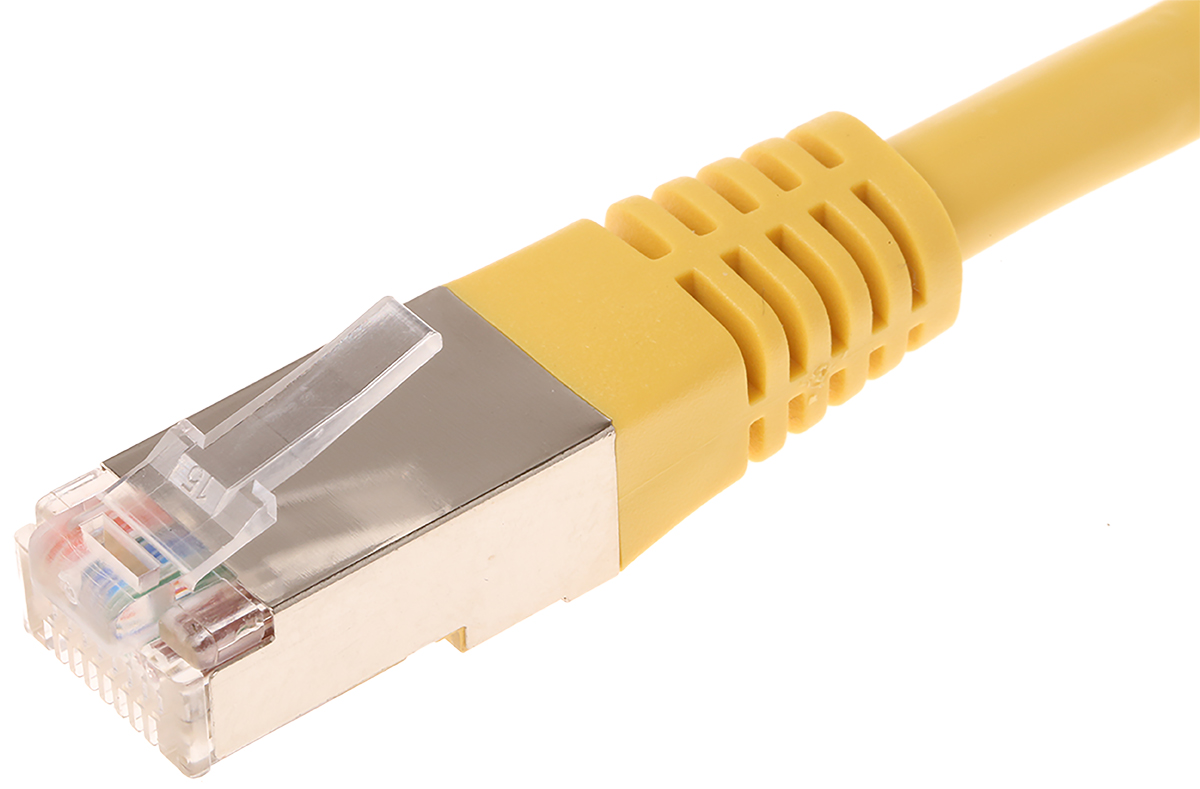 Decelect CR503B, 0.5 m Cat5 Ethernet Cable, Yellow, Shielded Polyvinyl Chloride Sheath