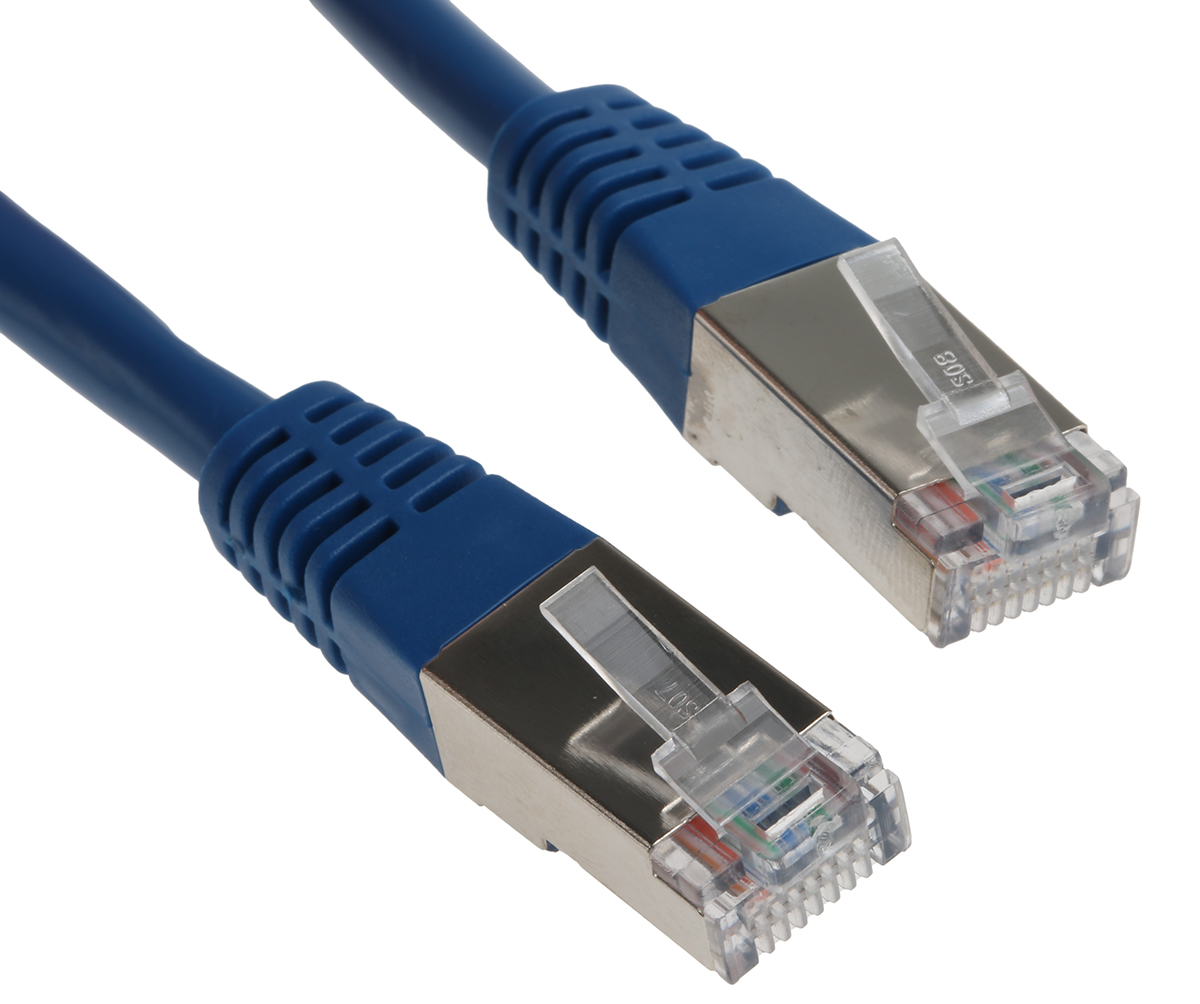 Decelect CR503B, 1 m Cat5 Ethernet Cable, Blue, Shielded Polyvinyl Chloride Sheath
