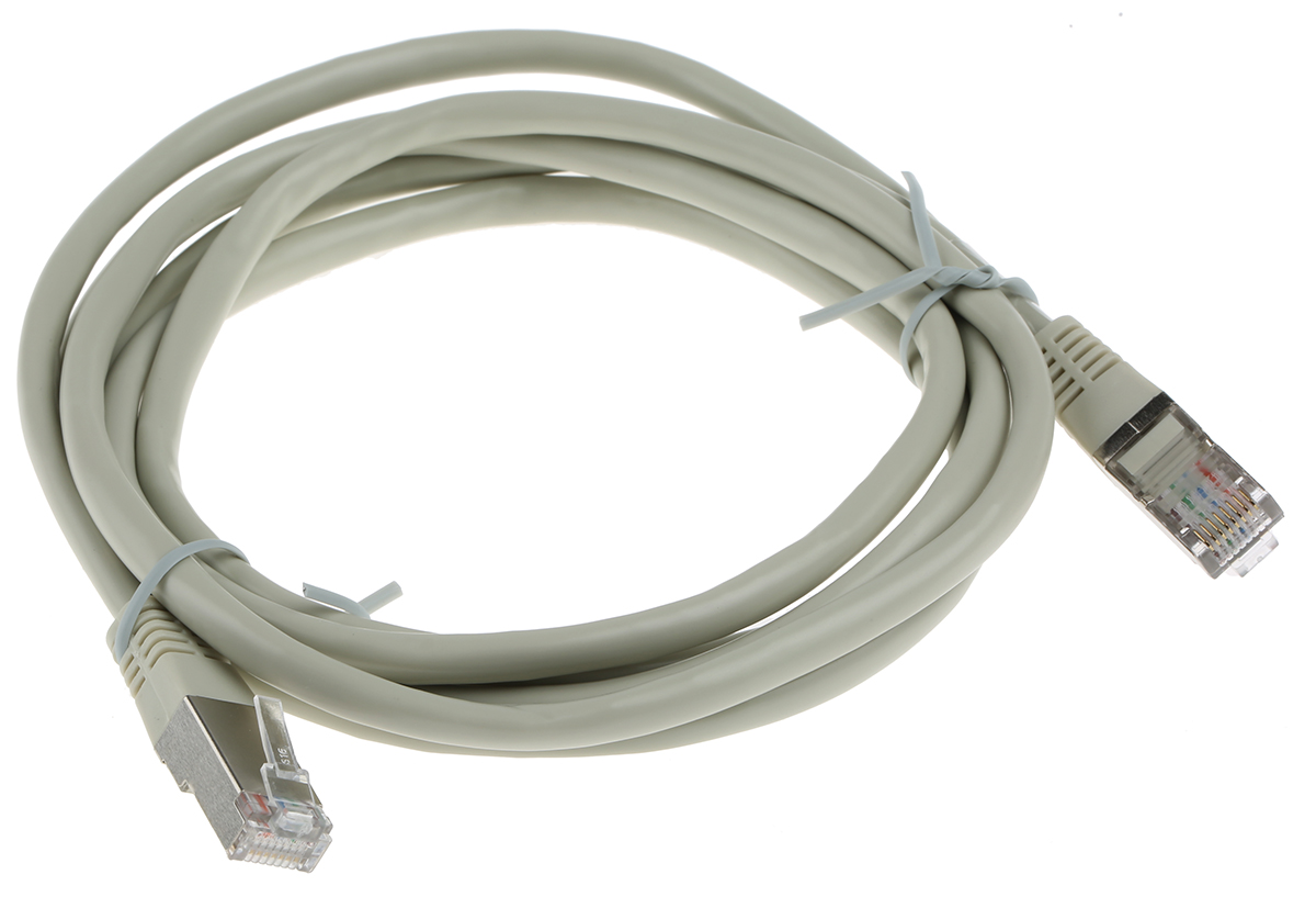 cr503b2 Decelect, 2 m Cat5 Ethernet Cable, Grey, Shielded Polyvinyl Chloride Sheath