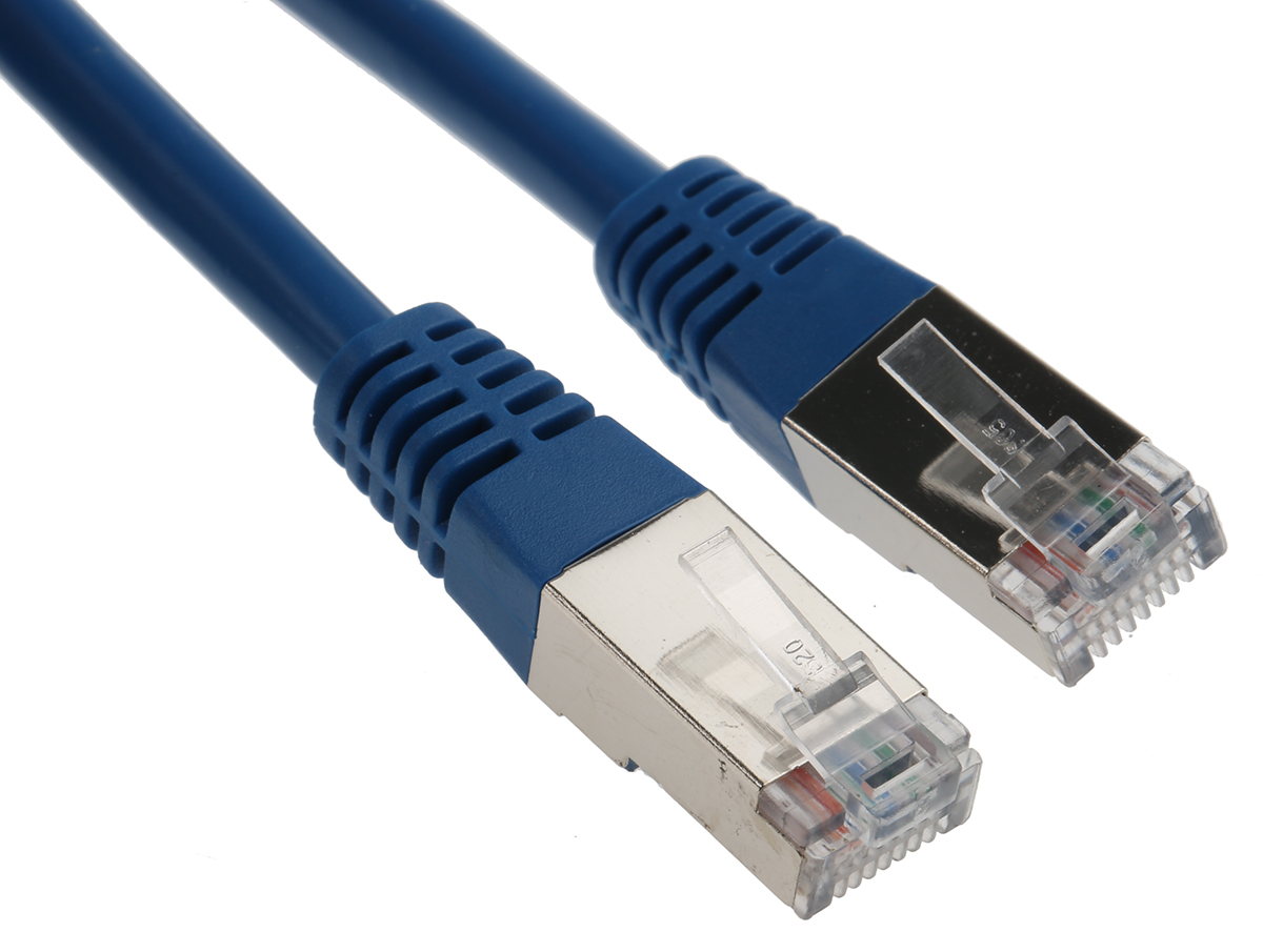 Decelect CR503B, 2 m Cat5 Ethernet Cable, Blue, Shielded Polyvinyl Chloride Sheath