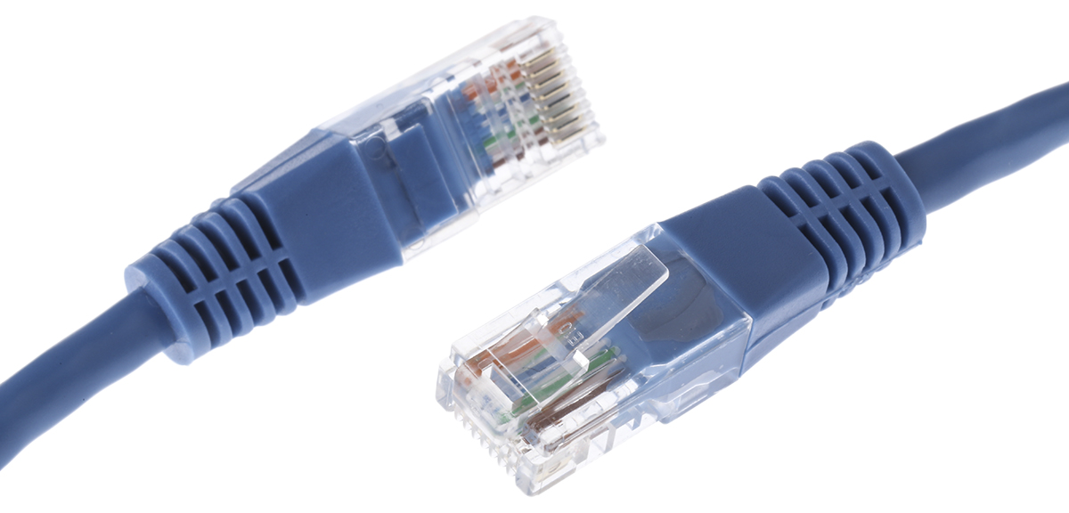 Decelect, 0.5 m Cat5e Ethernet Cable, Blue Polyvinyl Chloride Sheath Unscreened, Unshielded