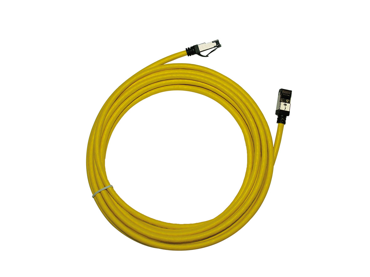 Decelect, 1 m Cat8 Ethernet Cable, Copper Braid, Yellow Screened Low Smoke Zero Halogen Sheath