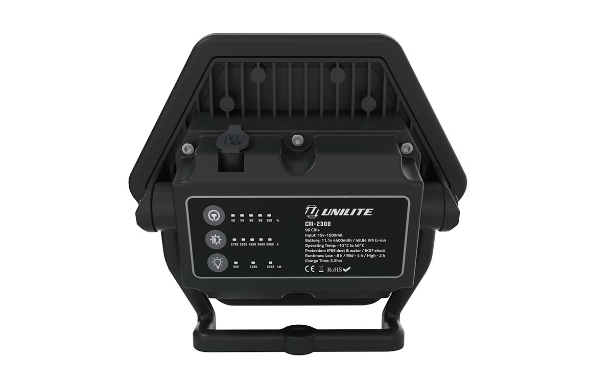 cri-2300 Unilite Rechargeable COB LED Work Light, 2300 lm, 11.1V, IP65