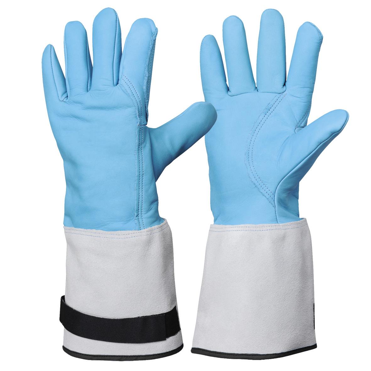 Rostaing CRYO Blue, Grey, Black Cotton, Leather Overglove, Size 9, Leather Coating