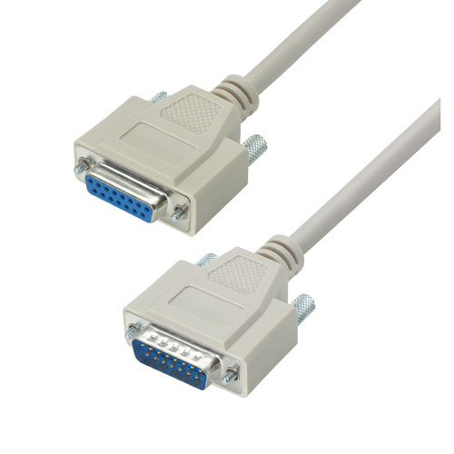 L-Com Male D-Sub 15-Pin to Female D-Sub 15-Pin Cable Assembly, 5 ft Polyvinyl Chloride, CRMN-FS01 Series