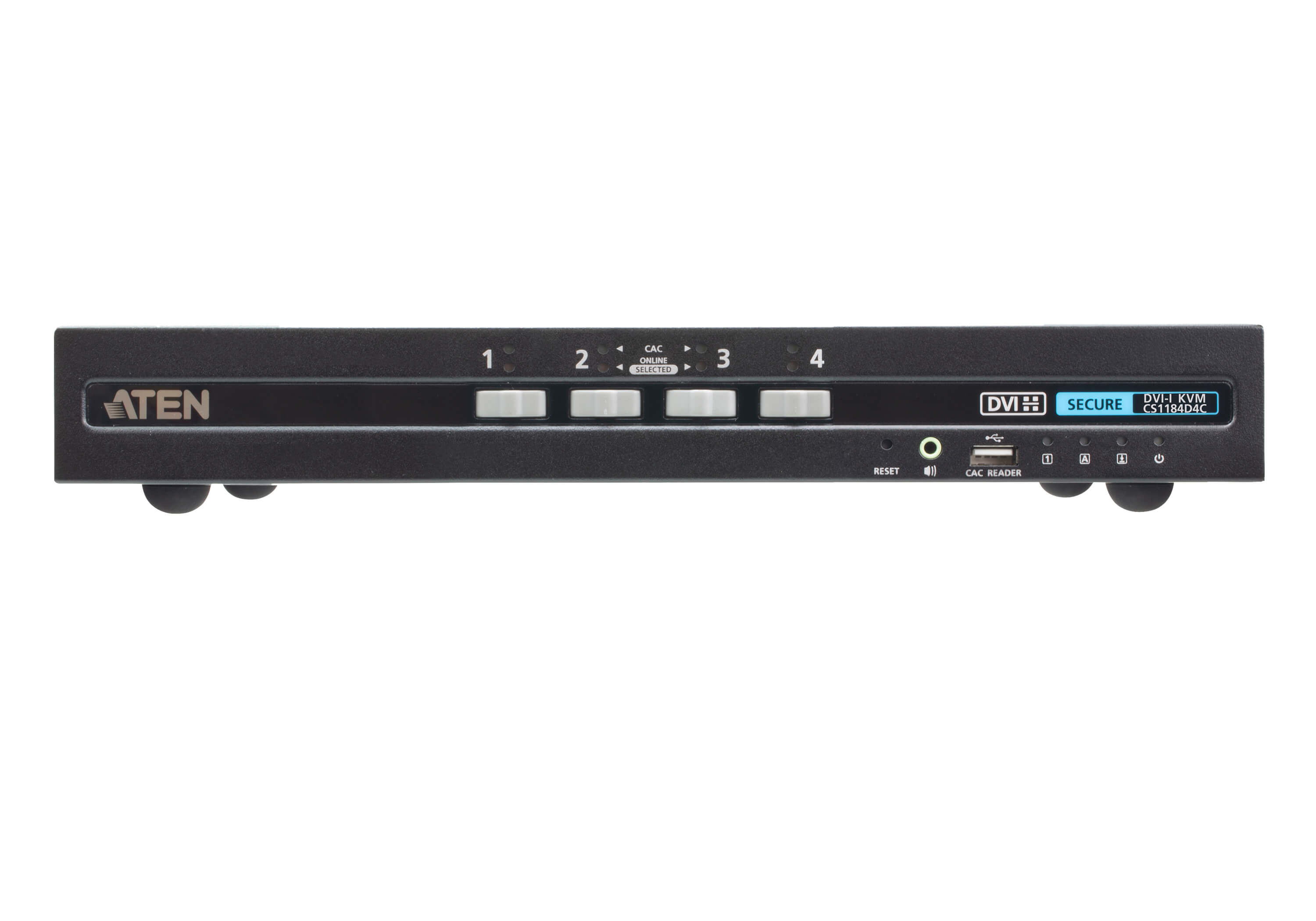 Aten 4 Port 1 Displays USB DVI I KVM Switch Stereo 3840 x 2160 pixel Maximum Resolution