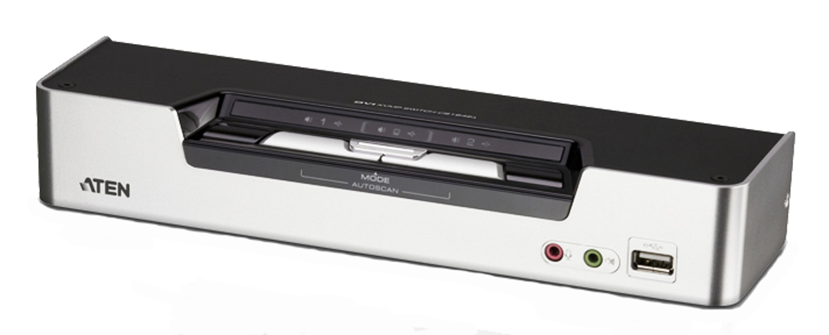 Aten 2 Port 2 Displays USB DVI KVM Switch 3.5 mm Stereo 2560 x 1600 pixel Maximum Resolution