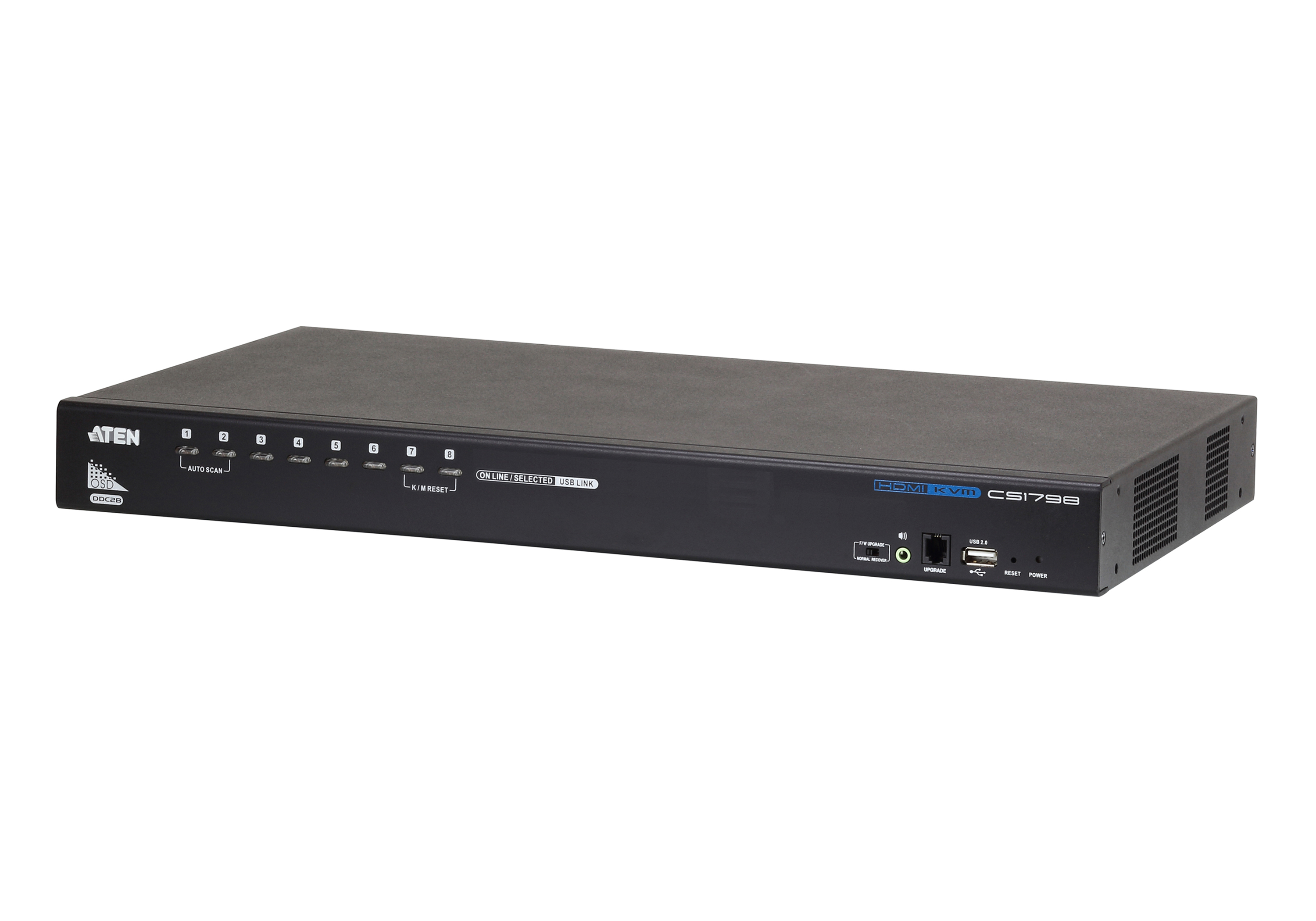 Aten 8 Port 1 Displays USB HDMI KVM Switch 3.5mm Audio Jack Female 1920 x 1200 pixel Maximum Resolution