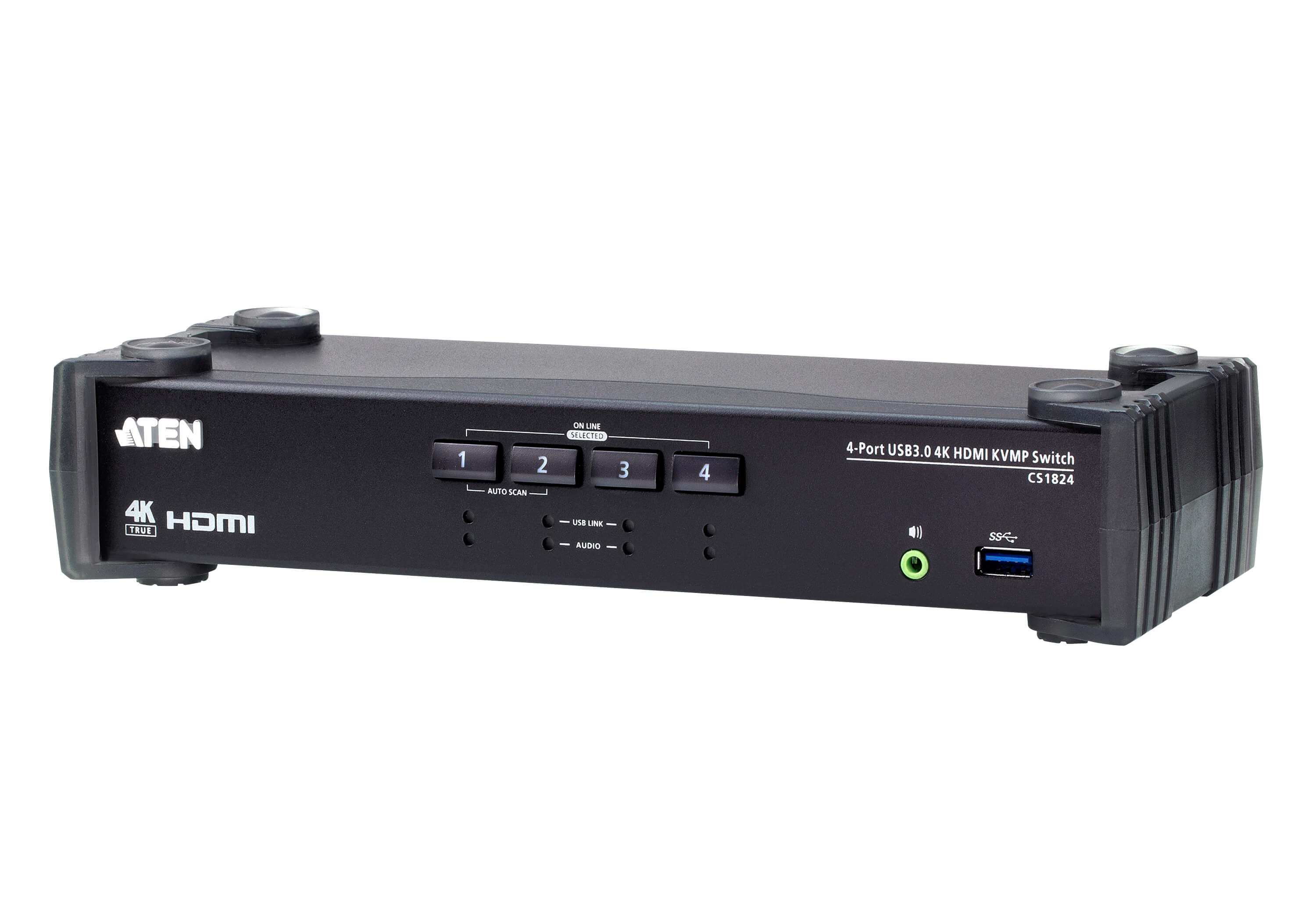Aten 4 Port 1 Displays USB HDMI KVM Switch 3.5mm Audio Jack Female 4096 x 2160 pixel Maximum Resolution
