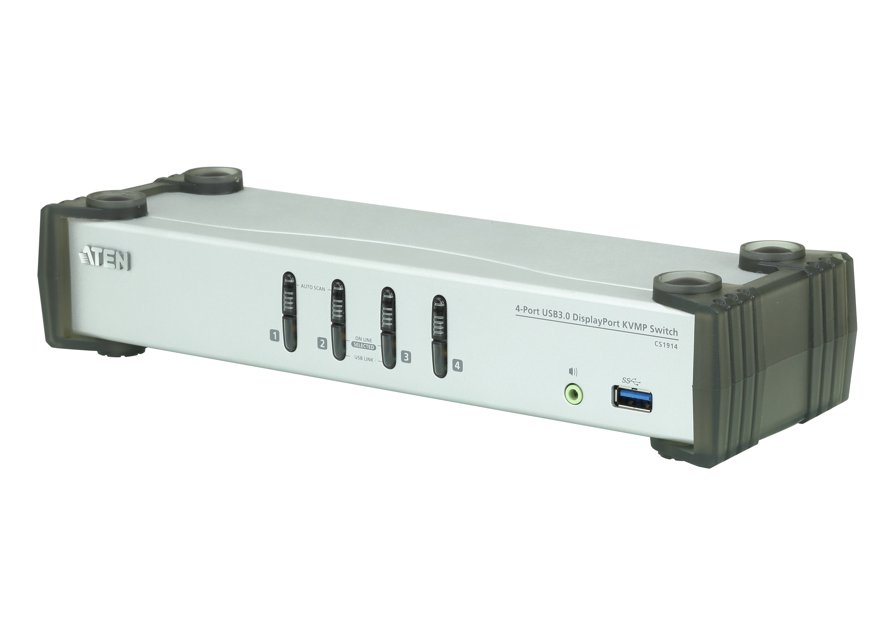 Aten 4 Port 1 Displays USB DisplayPort KVM Switch Stereo 3840 x 2160 pixel Maximum Resolution