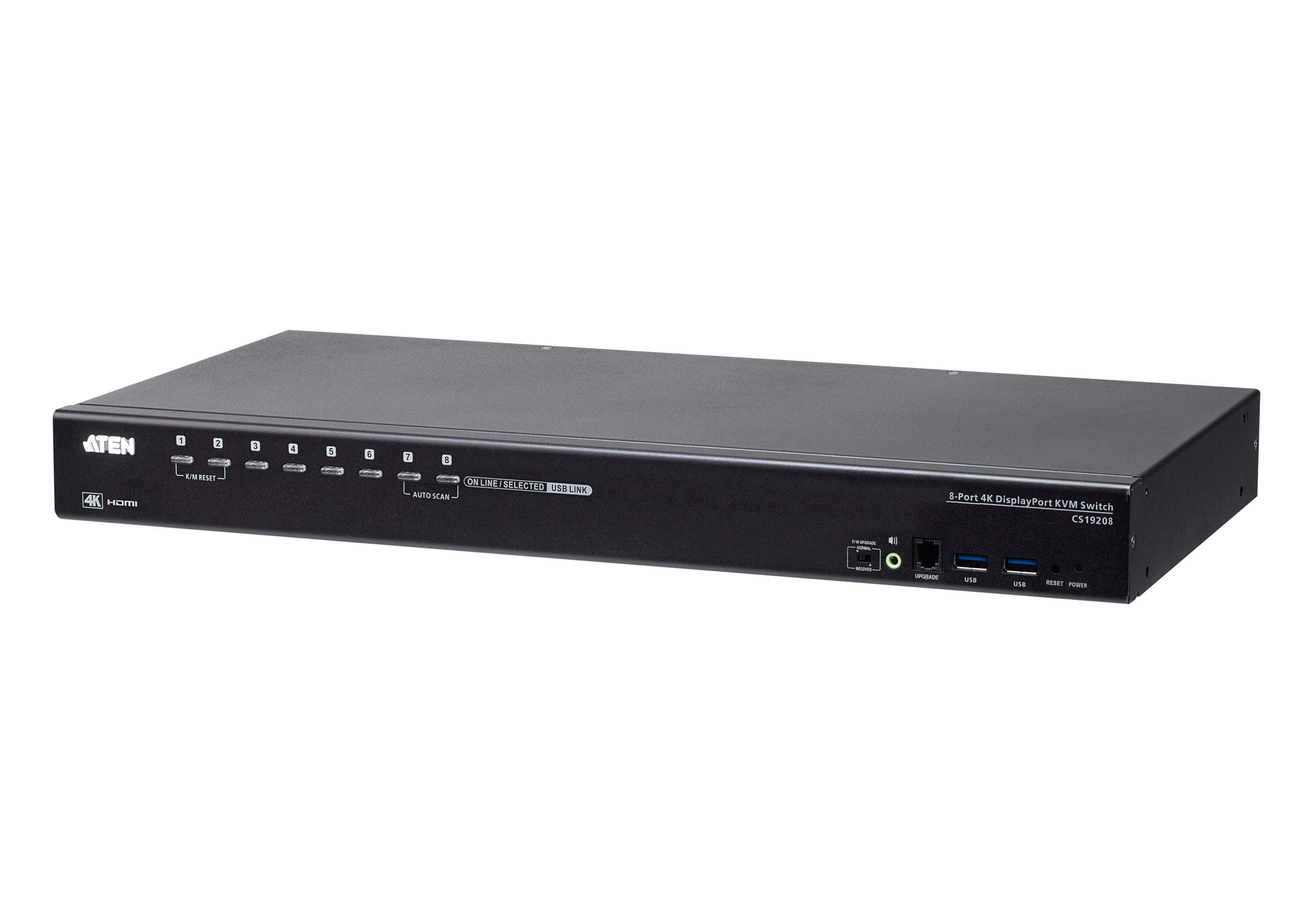 Aten 8 Port 2 Displays USB DisplayPort KVM Switch 3.5mm Audio Jack Female 4096 x 2160 pixel Maximum Resolution