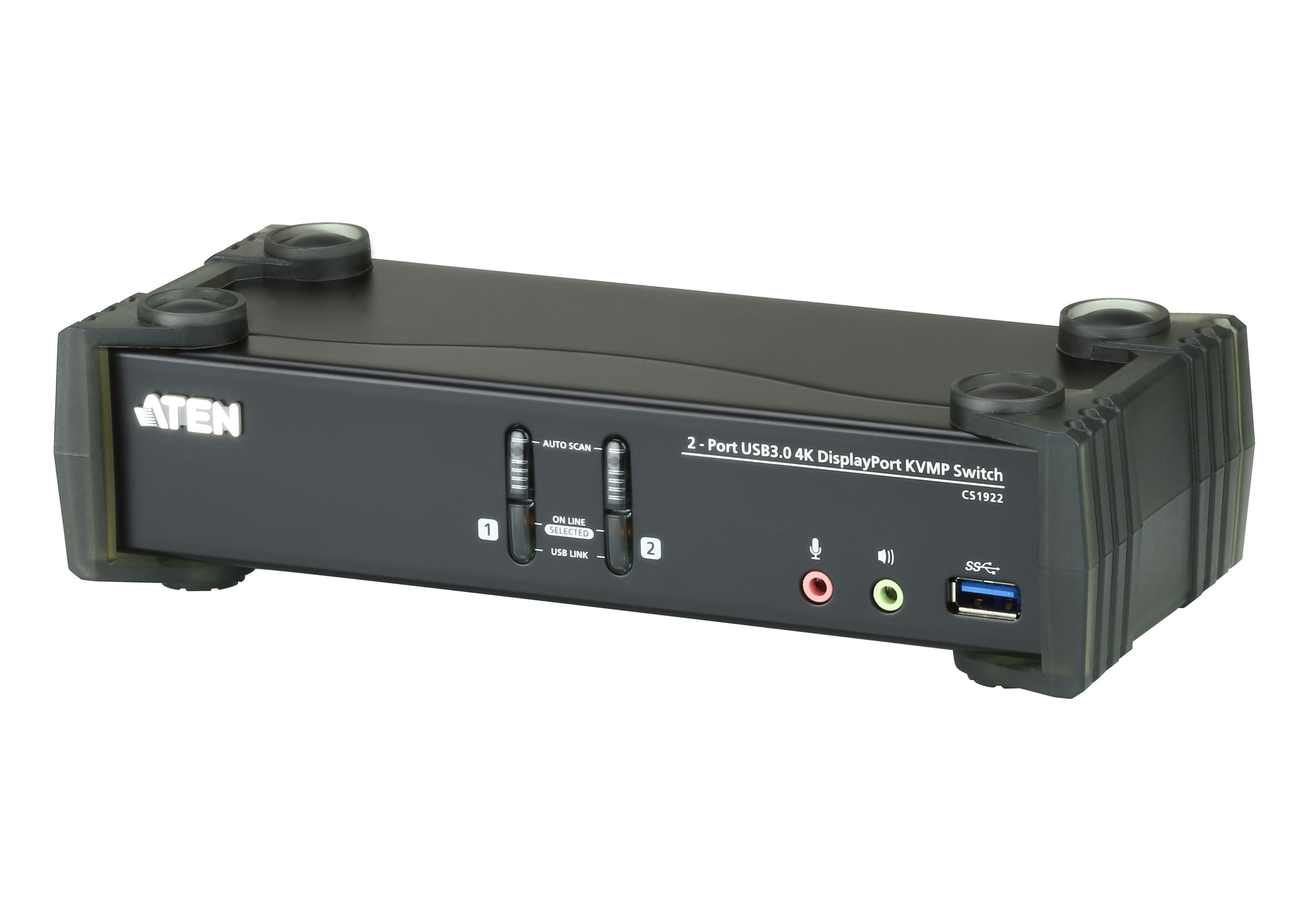 Aten 2 Port 1 Displays USB DisplayPort KVM Switch Stereo 4096 x 2160 pixel Maximum Resolution