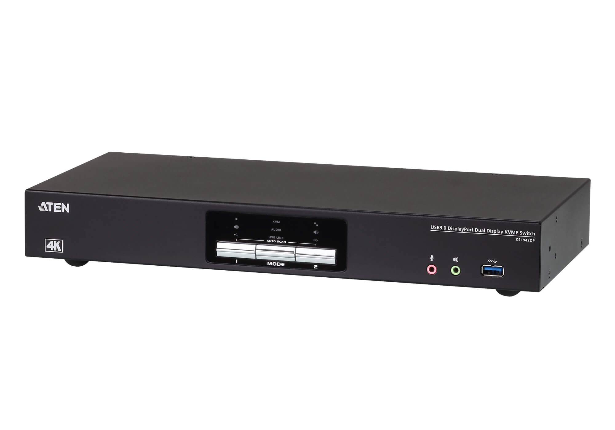 Aten 2 Port 2 Displays USB DisplayPort KVM Switch 3.5mm Audio Jack Female 4096 x 2160 pixel Maximum Resolution
