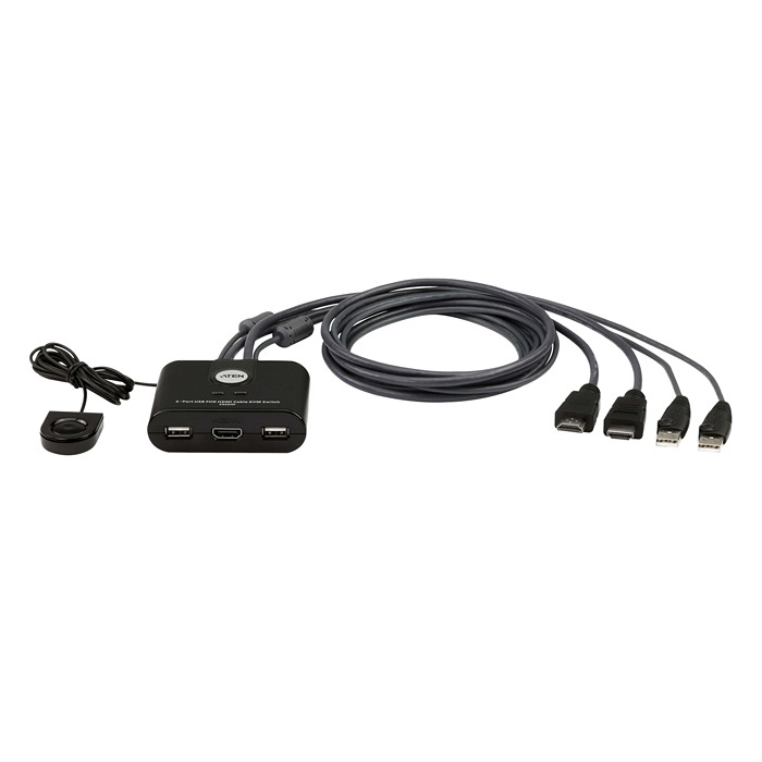Aten 2 Port 1 Displays USB HDMI KVM Switch HDMI 1920 x 1080 pixel Maximum Resolution