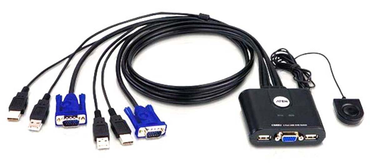 Aten 2 Port USB VGA KVM Switch 2048 x 1536 pixel Maximum Resolution