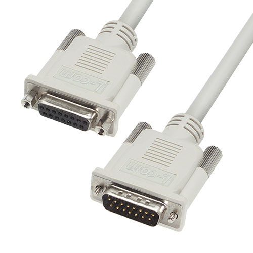 L-Com Female D-Sub 15-Pin to Male DB15 Cable Assembly, 10 ft Polyvinyl Chloride, CS2N15MF Series