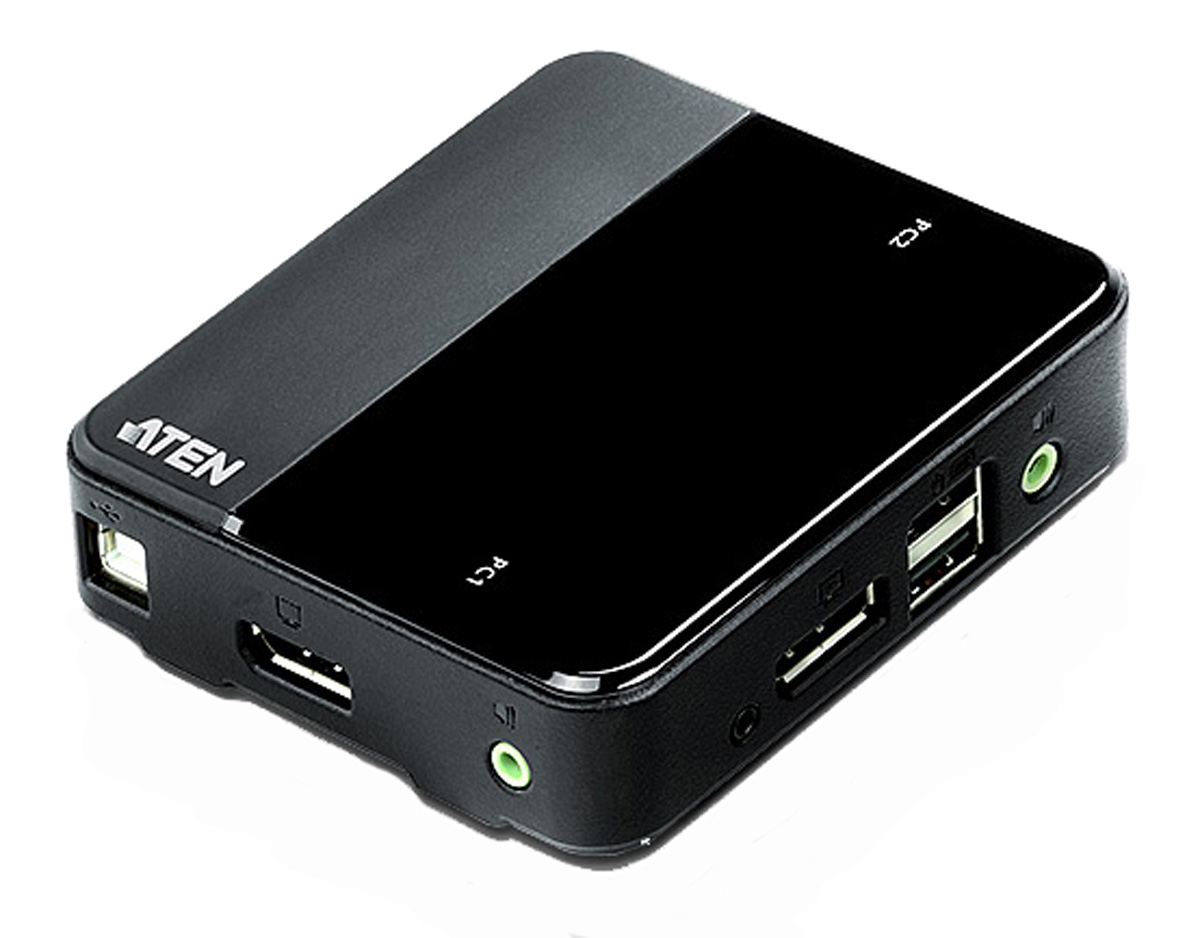 Aten 2 Port USB DisplayPort KVM Switch 3.5 mm Stereo 4096 x 2160 pixel Maximum Resolution