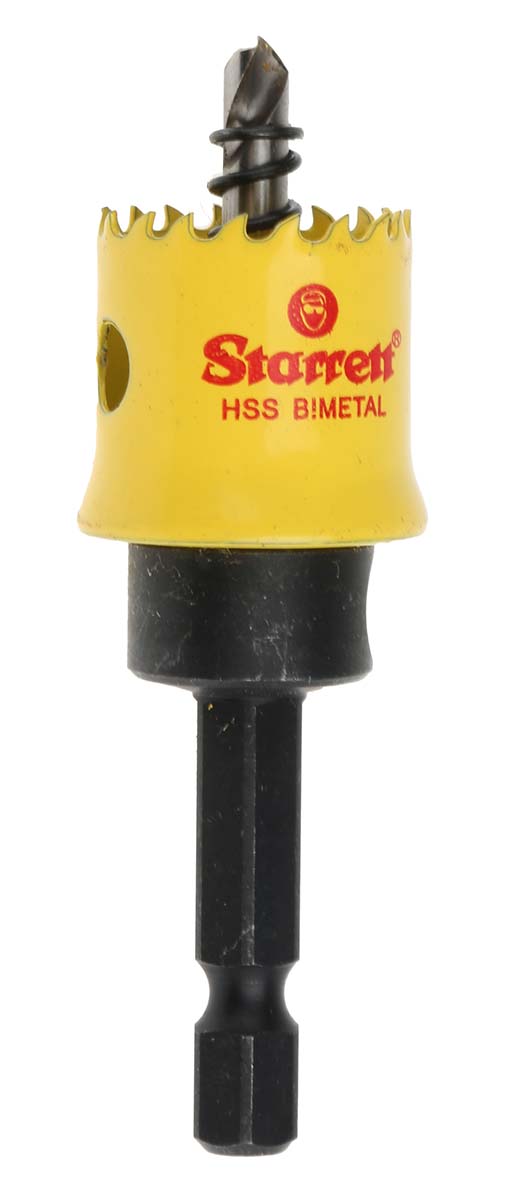Starrett 19 mm Diameter HSS Drill Bit for Plasterboard, Mild Steel Sheet, Wood, Thin Non-Metallic, with6.35mm Shank