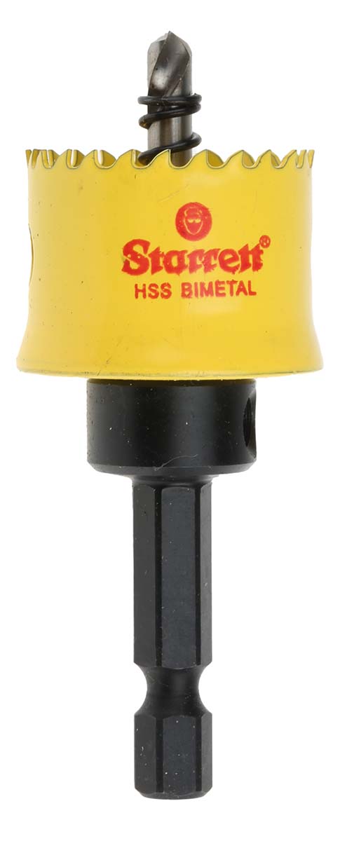Starrett 25 mm Diameter High Speed Steel Drill Bit for Plastic, Stainless Steel, Mild Steel Sheet, Wood, with6.35mm