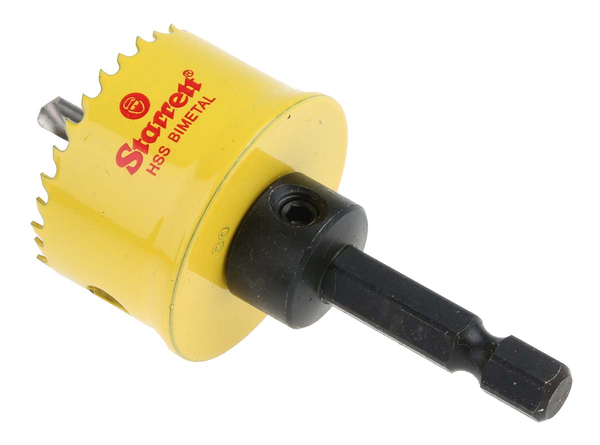 csc30 Starrett 30 mm Diameter Bi-Metal, High Speed Steel Drill Bit for Plasterboard, Mild Steel Sheet, Wood, Thin