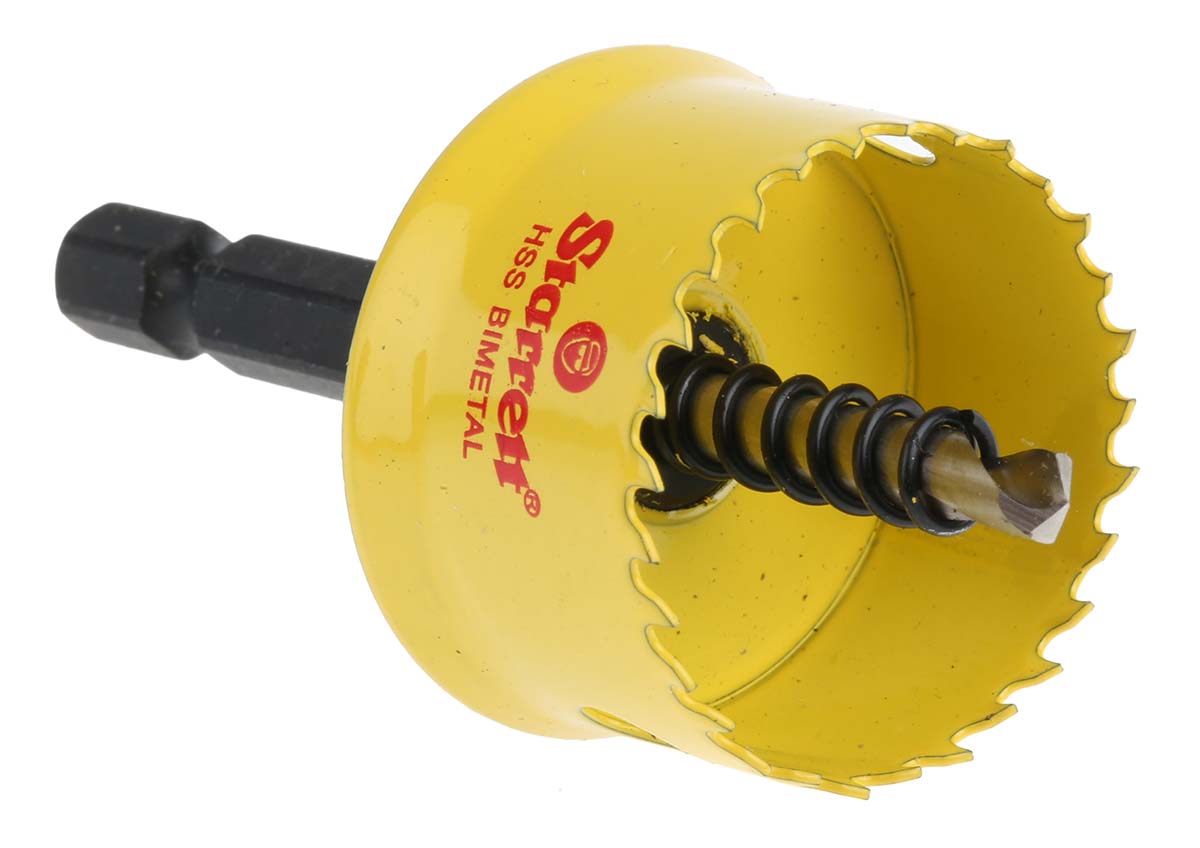 csc30 Starrett 30 mm Diameter Bi-Metal, High Speed Steel Drill Bit for Plasterboard, Mild Steel Sheet, Wood, Thin
