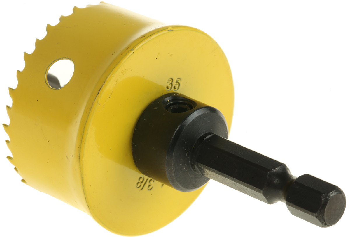 csc35 Starrett 35 mm Diameter High Speed Steel, Bi-Metal Drill Bit for Wood, Mild Steel Sheet, Plasterboard, Thin