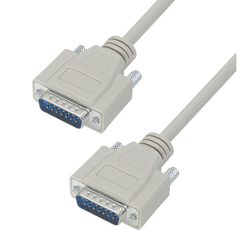 L-Com Male D-Sub 15-Pin to Male DB15 Cable Assembly, 10 ft Polyvinyl Chloride, CSMN Series
