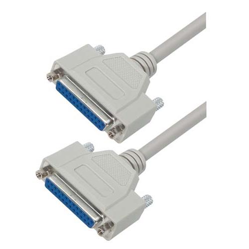 L-Com Female D-Sub to Female D-Sub Cable Assembly, 10 ft Polyvinyl Chloride, DB25 Series