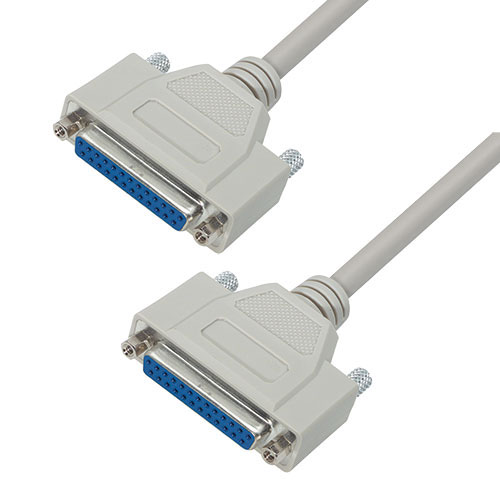 L-Com Female D-Sub 25-Pin to Male D-Sub 25-Pin Cable Assembly, 5 ft Polyvinyl Chloride