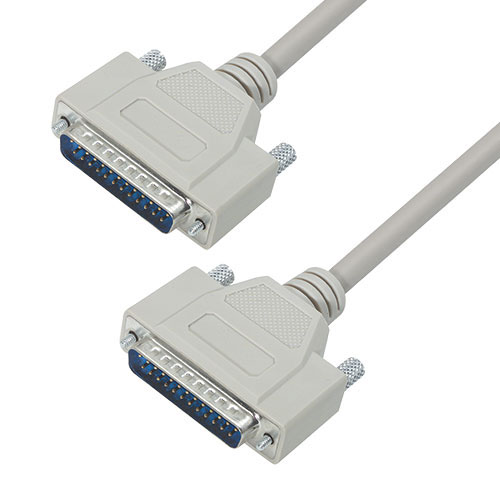L-Com Male D-Sub 25-Pin to Male D-Sub 25-Pin Cable Assembly, 1 ft Polyvinyl Chloride, CSMN25MM Series