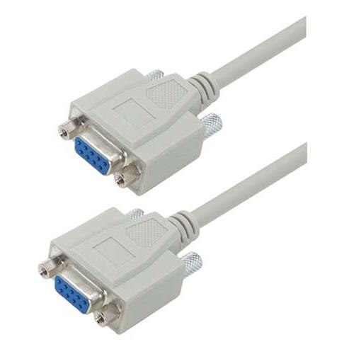 L-Com Female D-Sub to Female D-Sub Cable Assembly, 10 ft Polyvinyl Chloride, DB9 Series