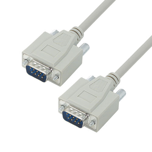 L-Com Male D-Sub 9-Pin to Male D-Sub 9-Pin Cable Assembly, 1 ft Polyvinyl Chloride
