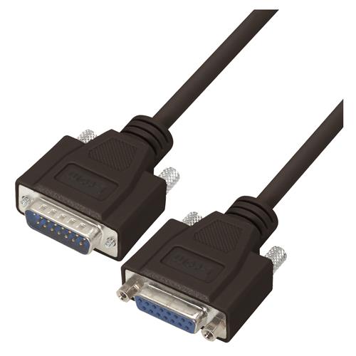 L-Com Female D-Sub 15-Pin to Male D-Sub Cable Assembly, 10 ft Polyvinyl Chloride