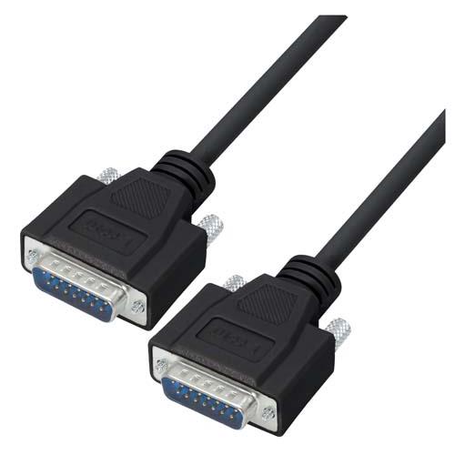 L-Com Male D-Sub 15-Pin to Male D-Sub 15-Pin Cable Assembly, 15 ft Polyvinyl Chloride