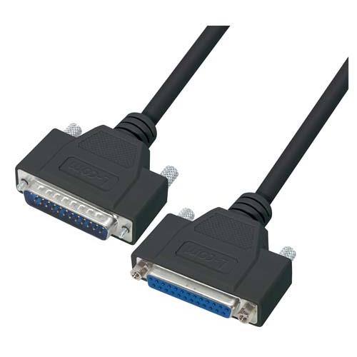 L-Com Male D-Sub 25-Pin to Female D-Sub Cable Assembly, 2.5 ft Polyvinyl Chloride, DB25 Series