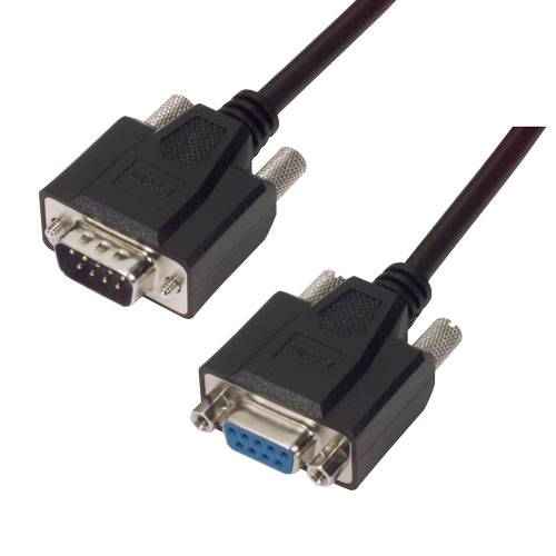L-Com Male DB9 to Female DB9 Serial Cable, 5 ft Polyvinyl Chloride, CSM Series